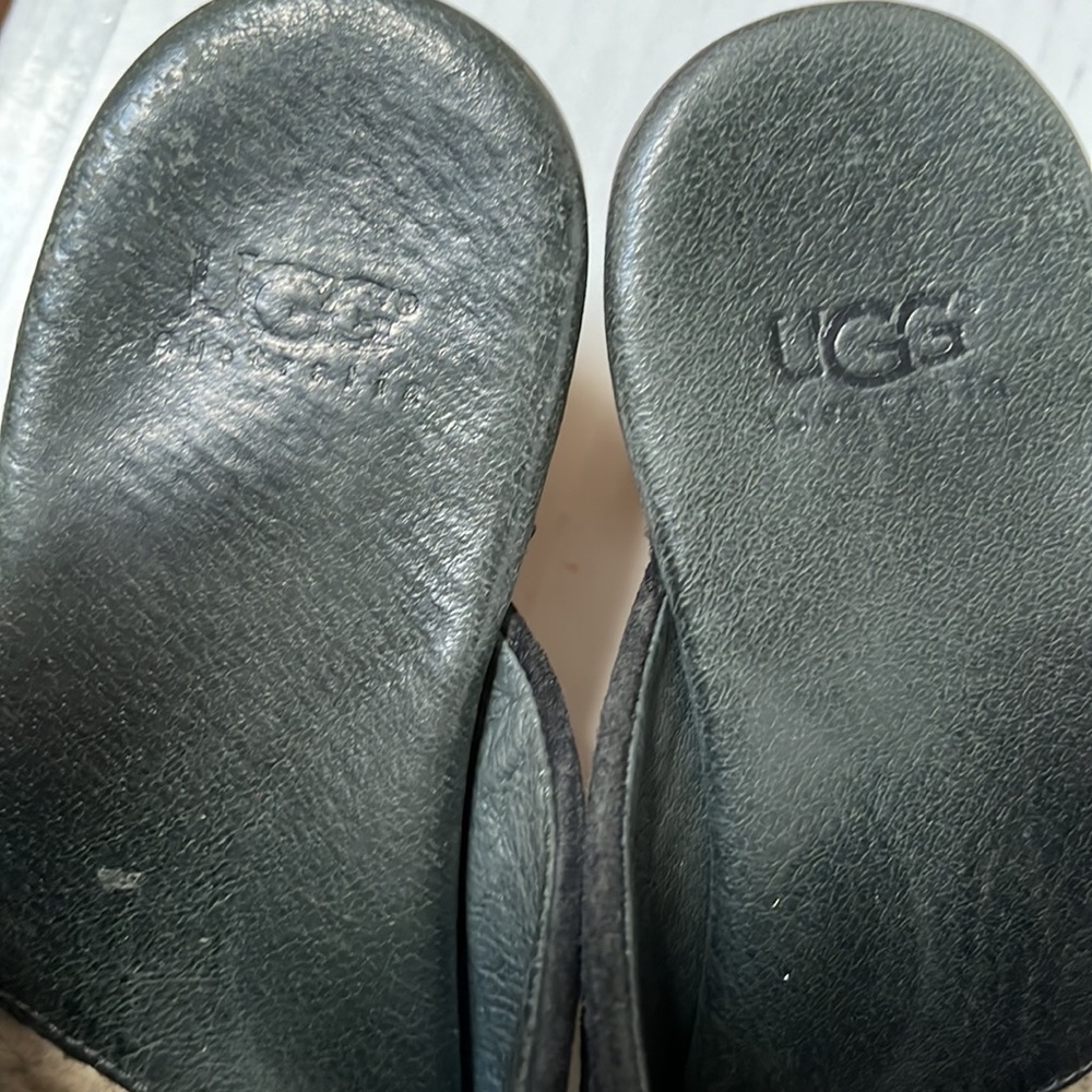 Vintage 70s UGG  Black Suede Mules Clogs